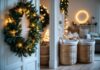Sådan skaber du hygge i hjemmet med en julekrans med lys og praktiske vasketøjskurve