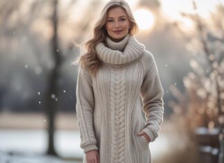 Sådan kombinerer du vinterstøvler og strikkjoler til vintermode