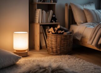 Sådan skaber du hygge i børneværelset med en natlampe og brændekurv